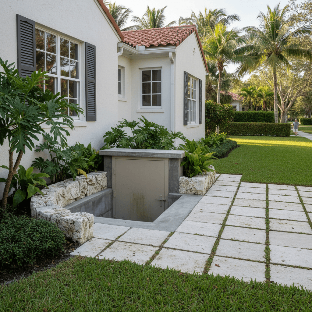 A finished storm shelter installation project